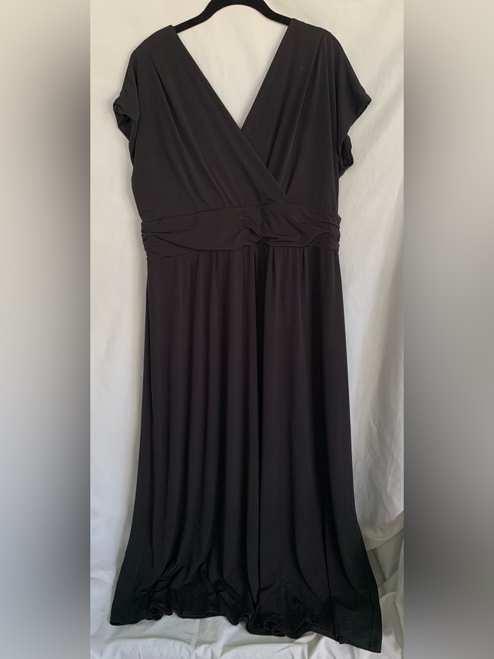 IMAN Black Surplice Maxi Dress with Matching Headband